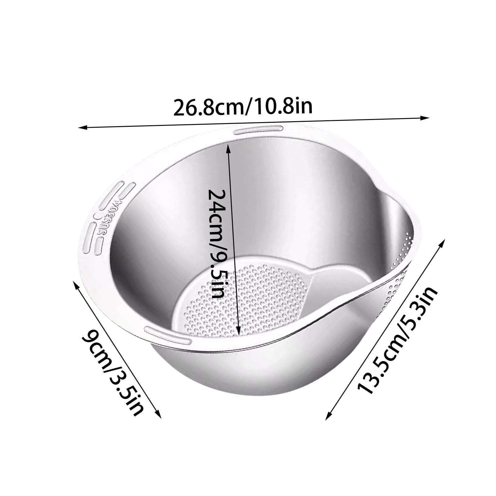 Bol de Lavage en Acier Inoxydable 4-en-1